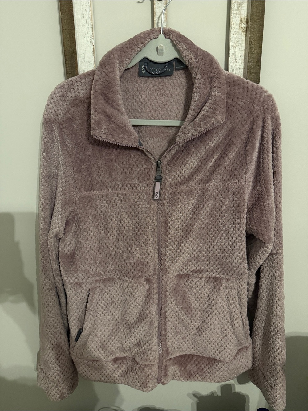 Free Country Plush Zip-Up Jacket in Dusty Mauve